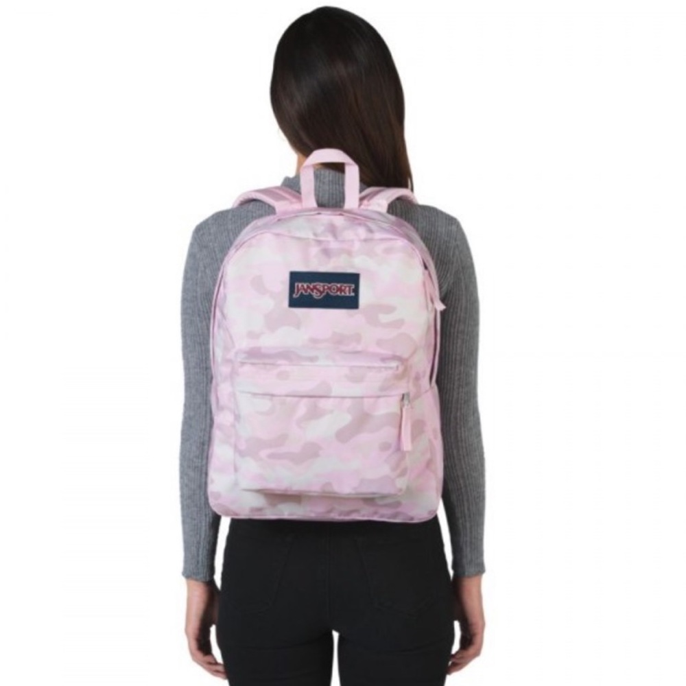 JANSPORT Superbreak Cotton Candy Pink Camo Backpack - Picture 4 of 5